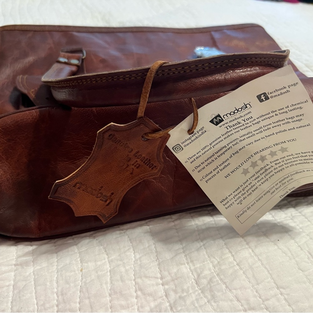 Mariah Brown Leather Tote Bag Made In India - Picture 3 of 10